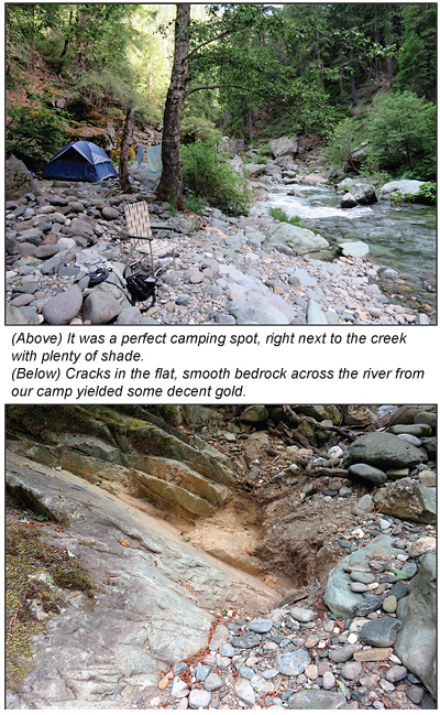 Gold panning in the streams that flow into the Kuluck River in the